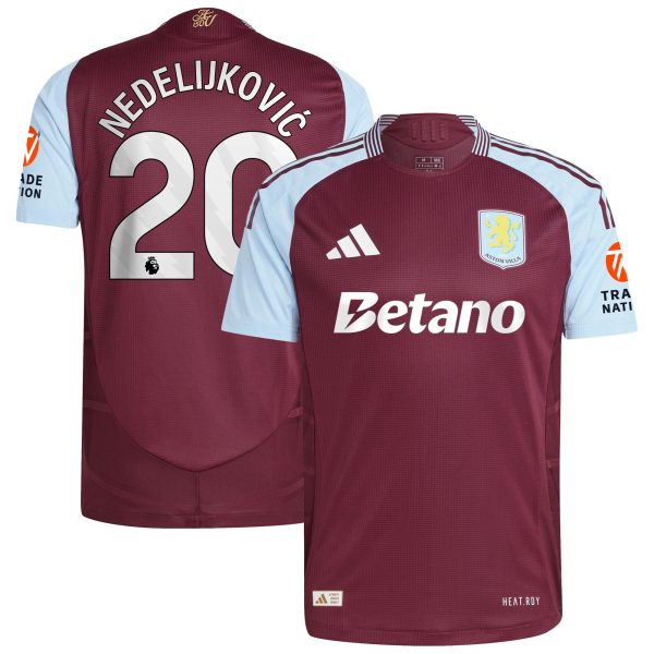 aston villa adidas home authentic shirt 2024-25 with nedeljković 20 printing Collection | Official Aston Villa Jerseys