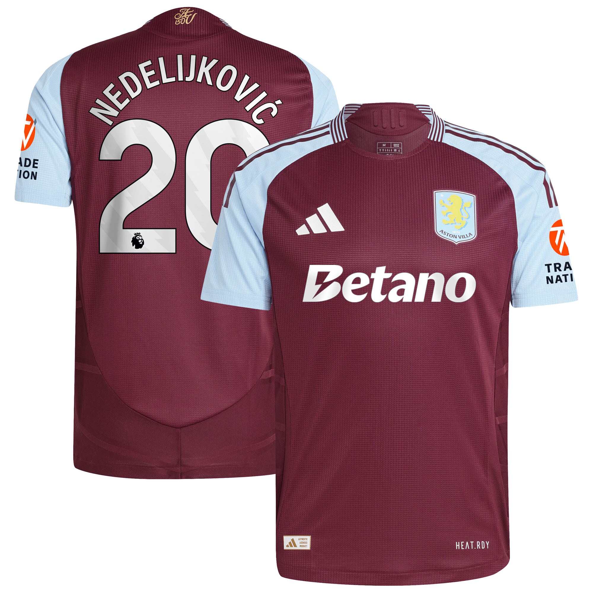 aston villa adidas home authentic shirt 2024-25 with nedeljković 20 printing Collection | Official Aston Villa Jerseys