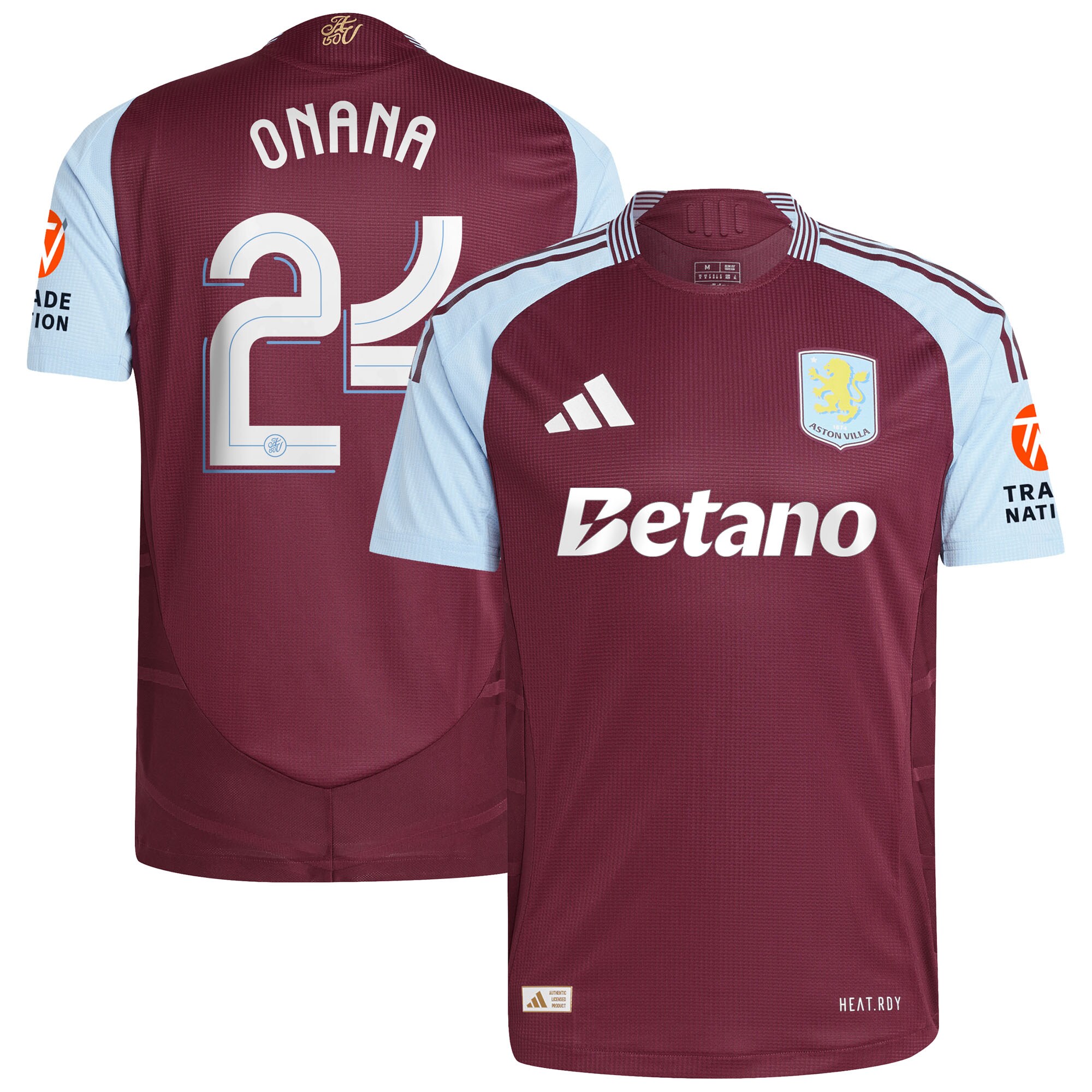 aston villa adidas home authentic shirt 2024-25 with onana 24 cup printing Collection | Official Aston Villa Jerseys