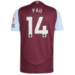 aston villa adidas home authentic shirt 2024-25 with pau 14 printing Collection | Official Aston Villa Jerseys