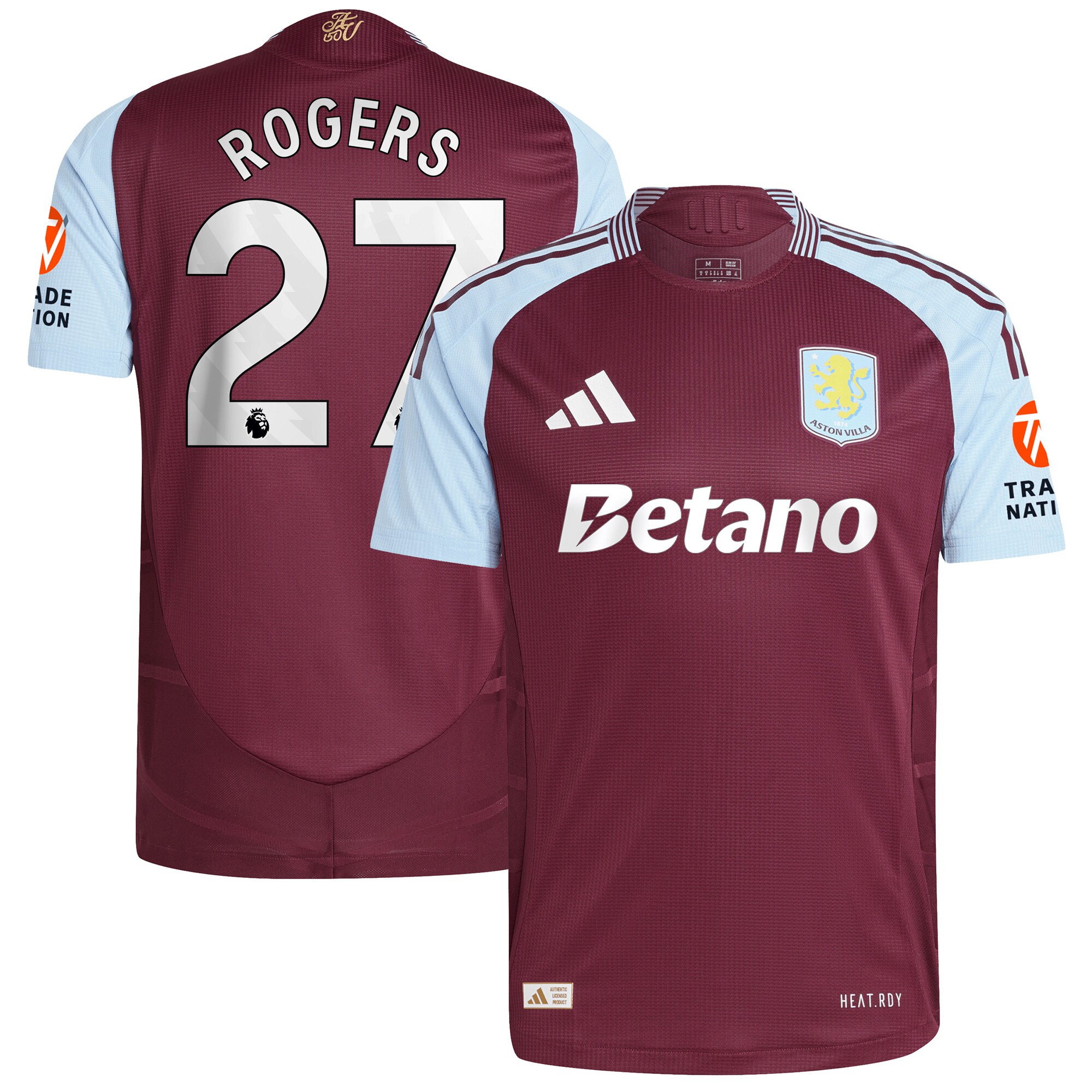 aston villa adidas home authentic shirt 2024-25 with rogers 27 printing Collection | Official Aston Villa Jerseys