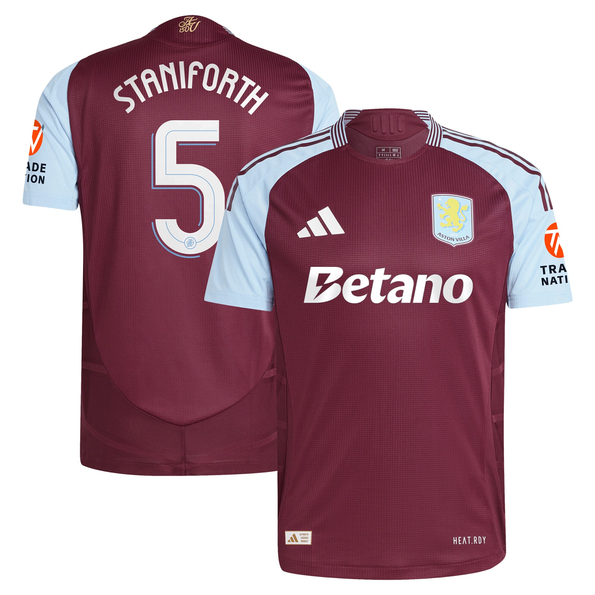 aston villa adidas home authentic shirt 2024-25 with staniforth 5 cup printing Collection | Official Aston Villa Jerseys