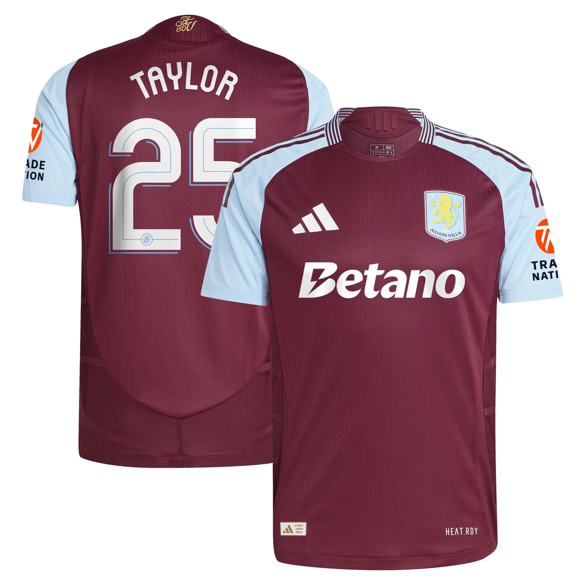 aston villa adidas home authentic shirt 2024-25 with taylor 25 cup printing Collection | Official Aston Villa Jerseys
