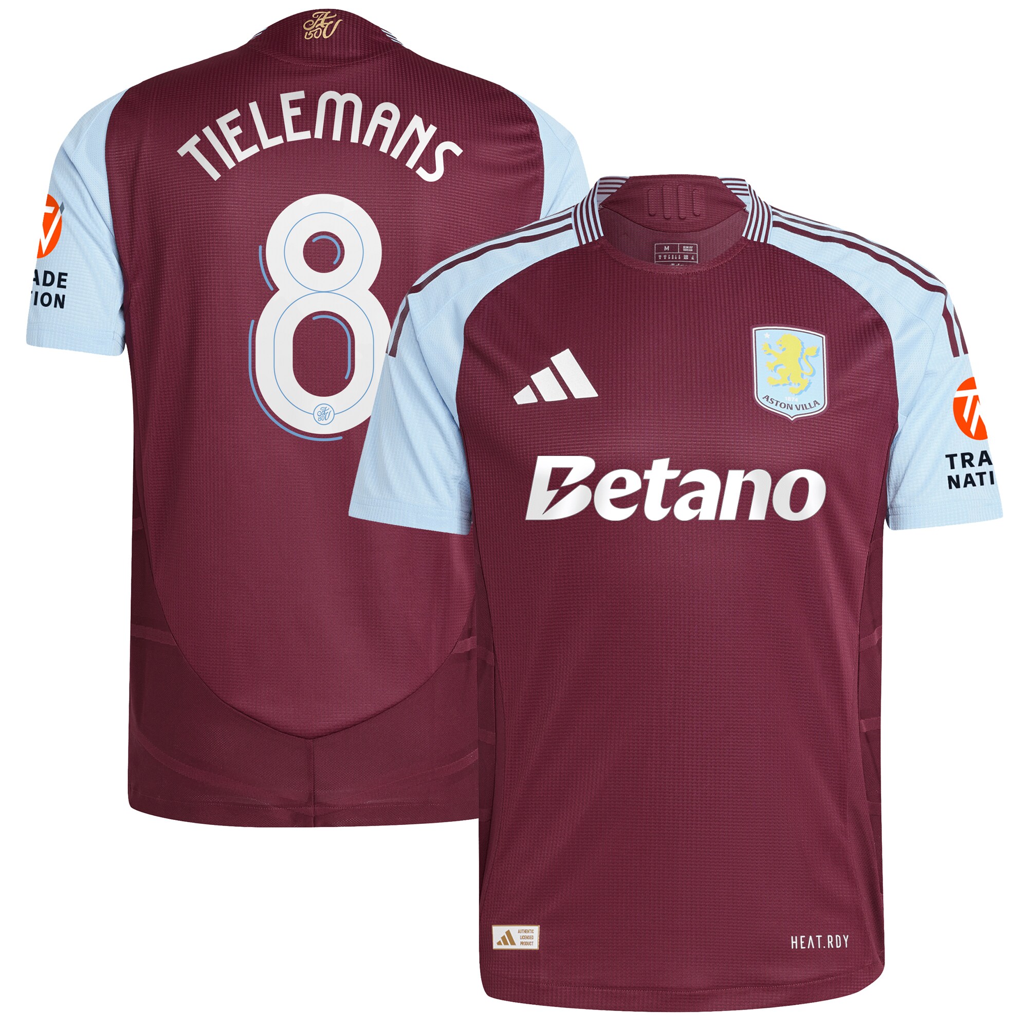 aston villa adidas home authentic shirt 2024-25 with tielemans 8 cup printing Collection | Official Aston Villa Jerseys