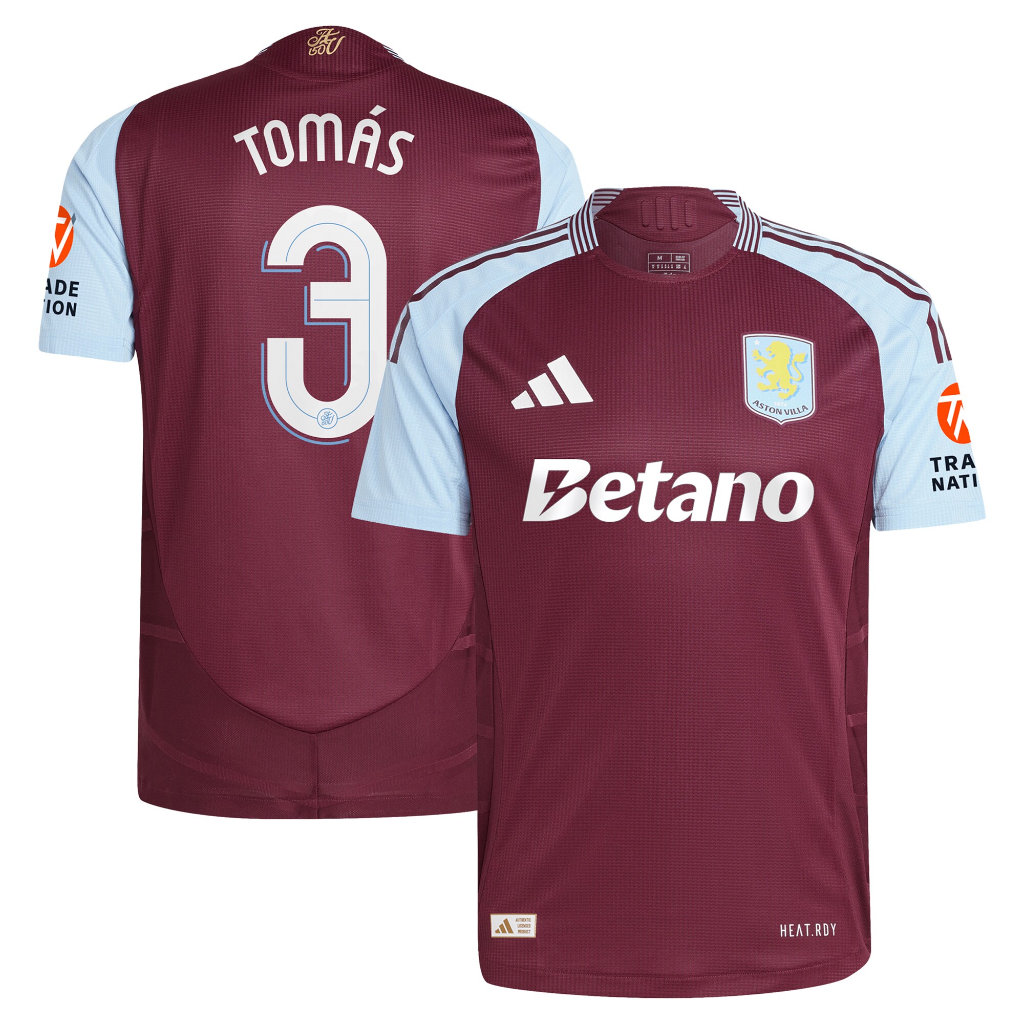aston villa adidas home authentic shirt 2024-25 with tomás 3 cup printing Collection | Official Aston Villa Jerseys