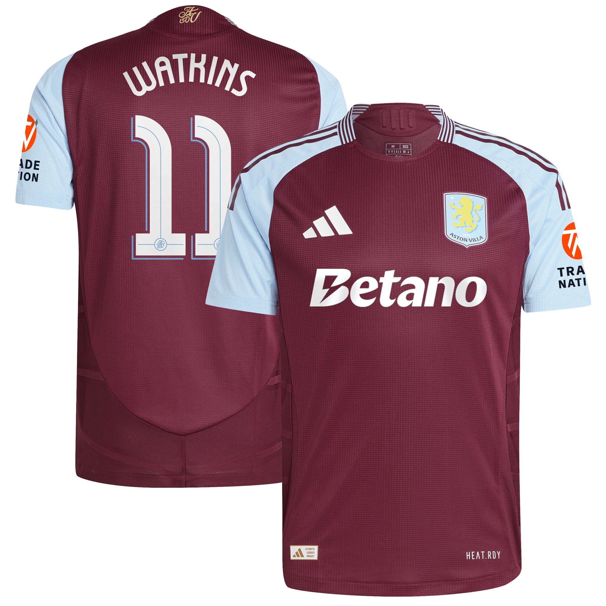 aston villa adidas home authentic shirt 2024-25 with watkins 11 cup printing Collection | Official Aston Villa Jerseys
