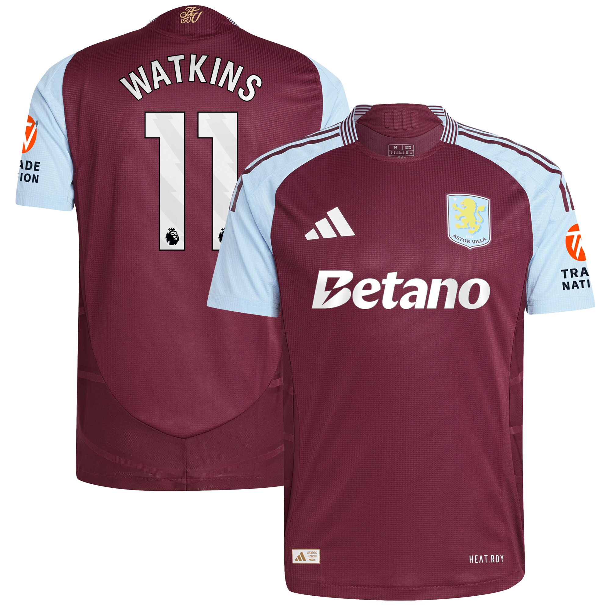 aston villa adidas home authentic shirt 2024-25 with watkins 11 printing Collection | Official Aston Villa Jerseys