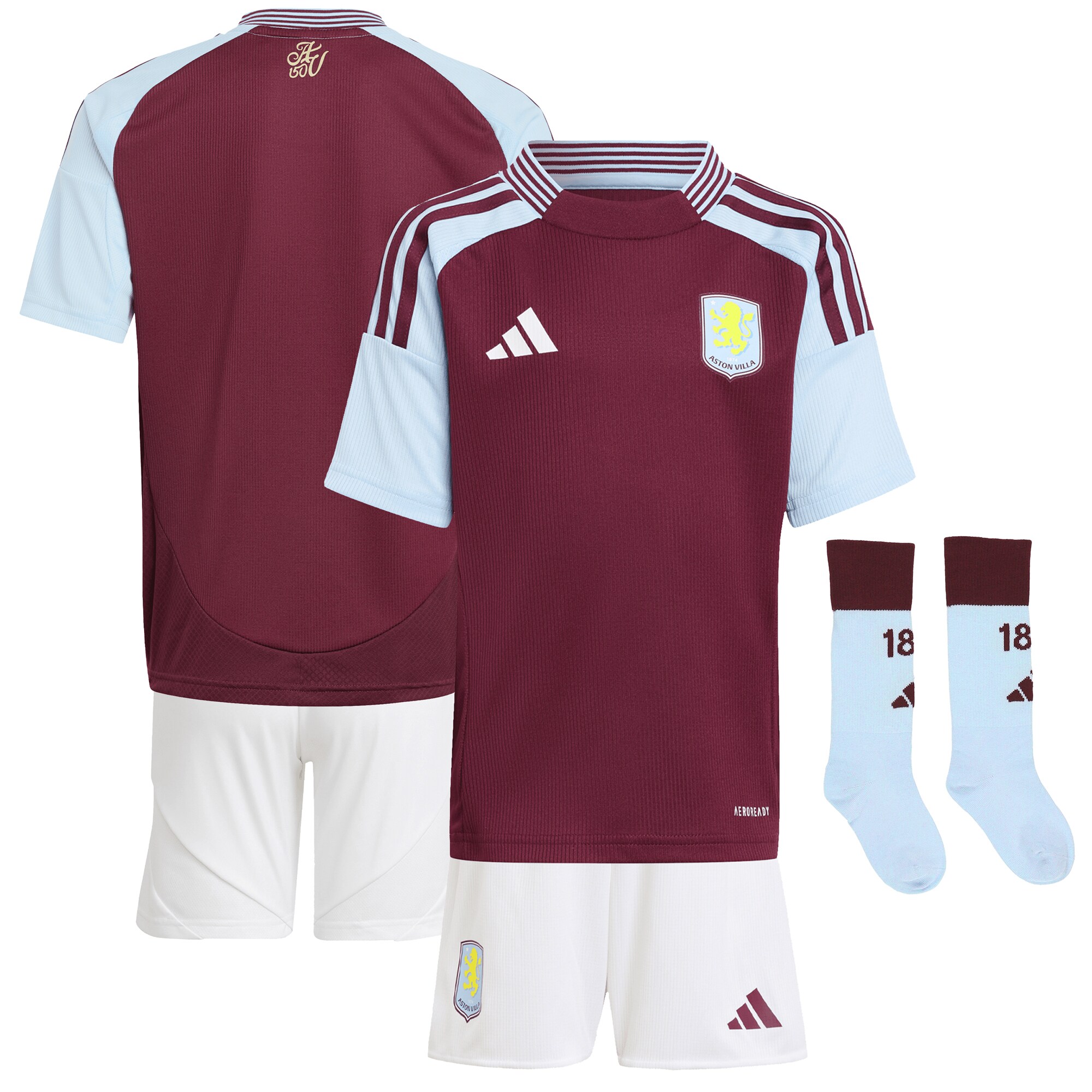 aston villa adidas home mini kit 2024-25 with custom printing Collection | Official Aston Villa Jerseys