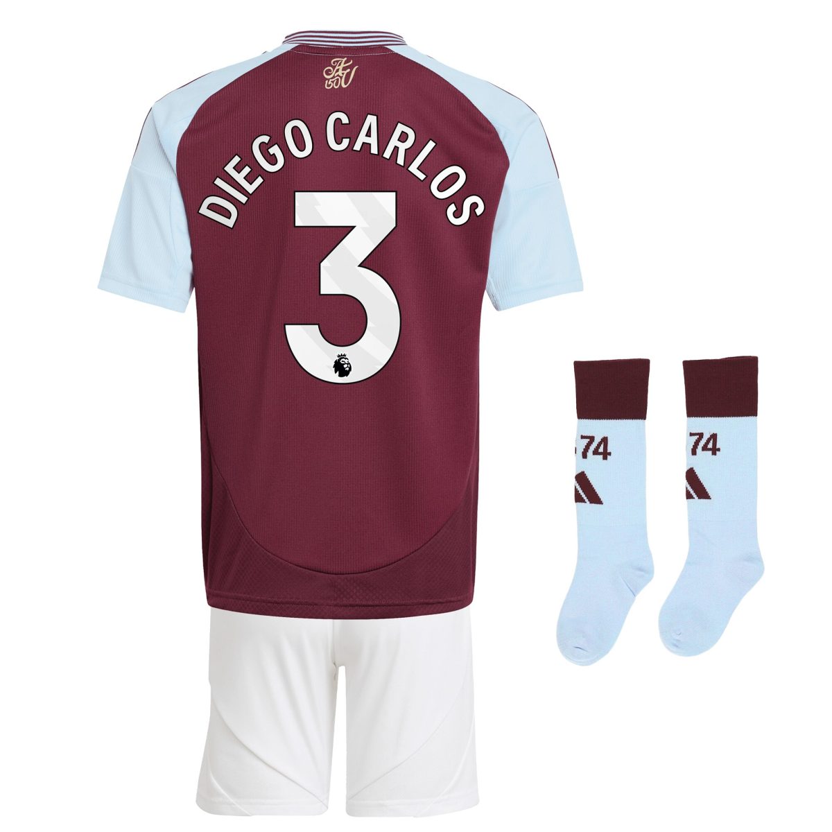 aston villa adidas home mini kit 2024-25 with diego carlos 3 printing Collection | Official Aston Villa Jerseys