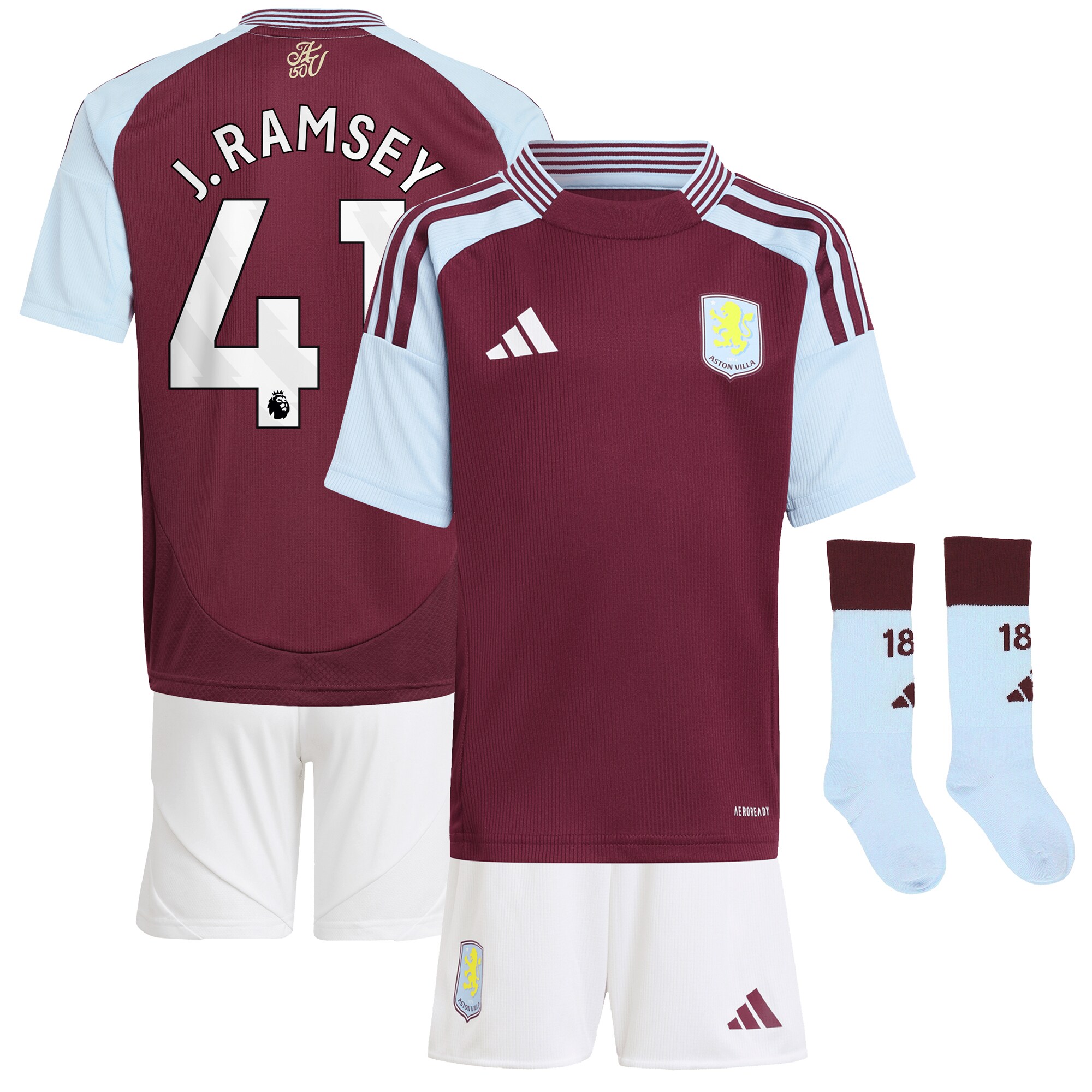 aston villa adidas home mini kit 2024-25 with j. ramsey 41 printing Collection | Official Aston Villa Jerseys