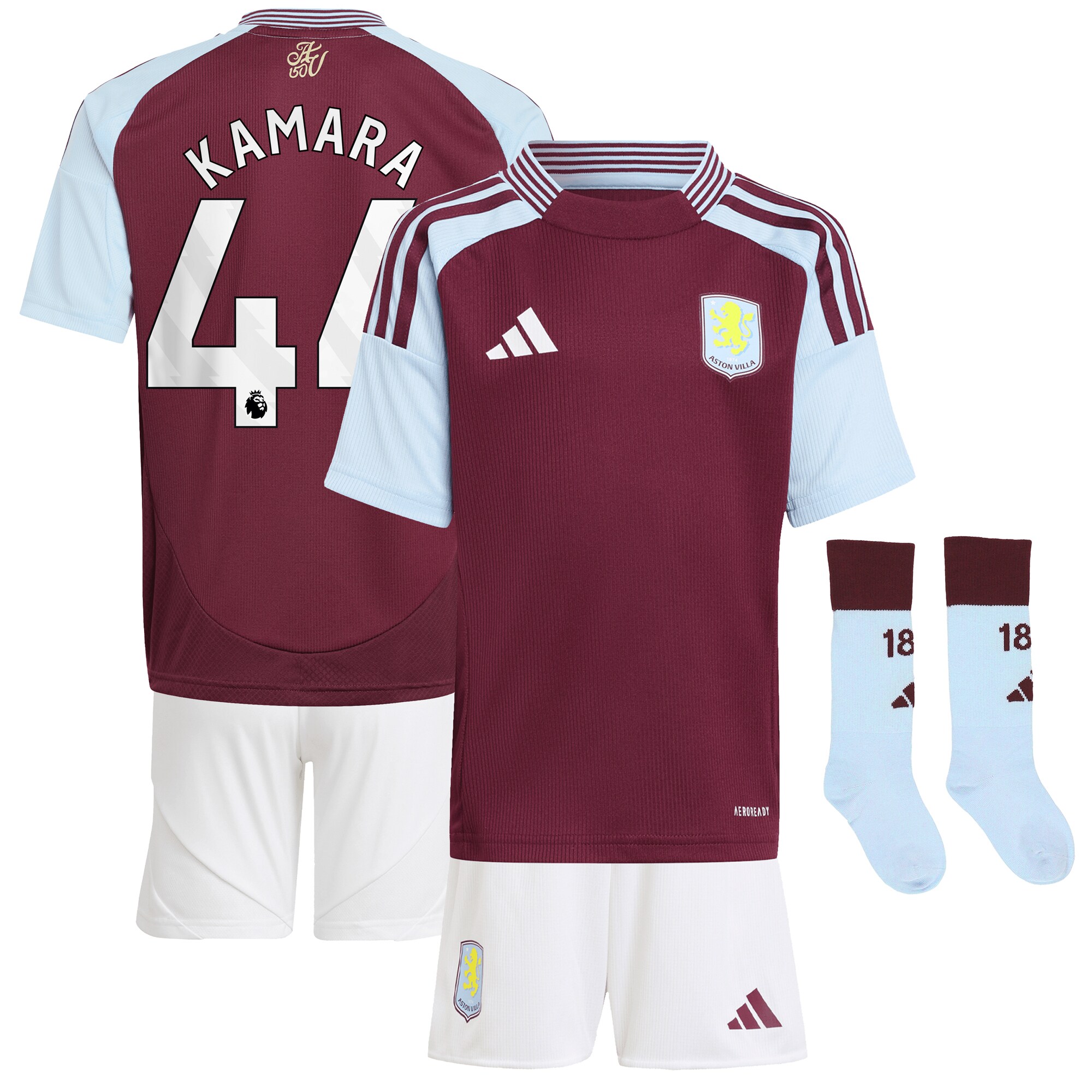 aston villa adidas home mini kit 2024-25 with kamara 44 printing Collection | Official Aston Villa Jerseys