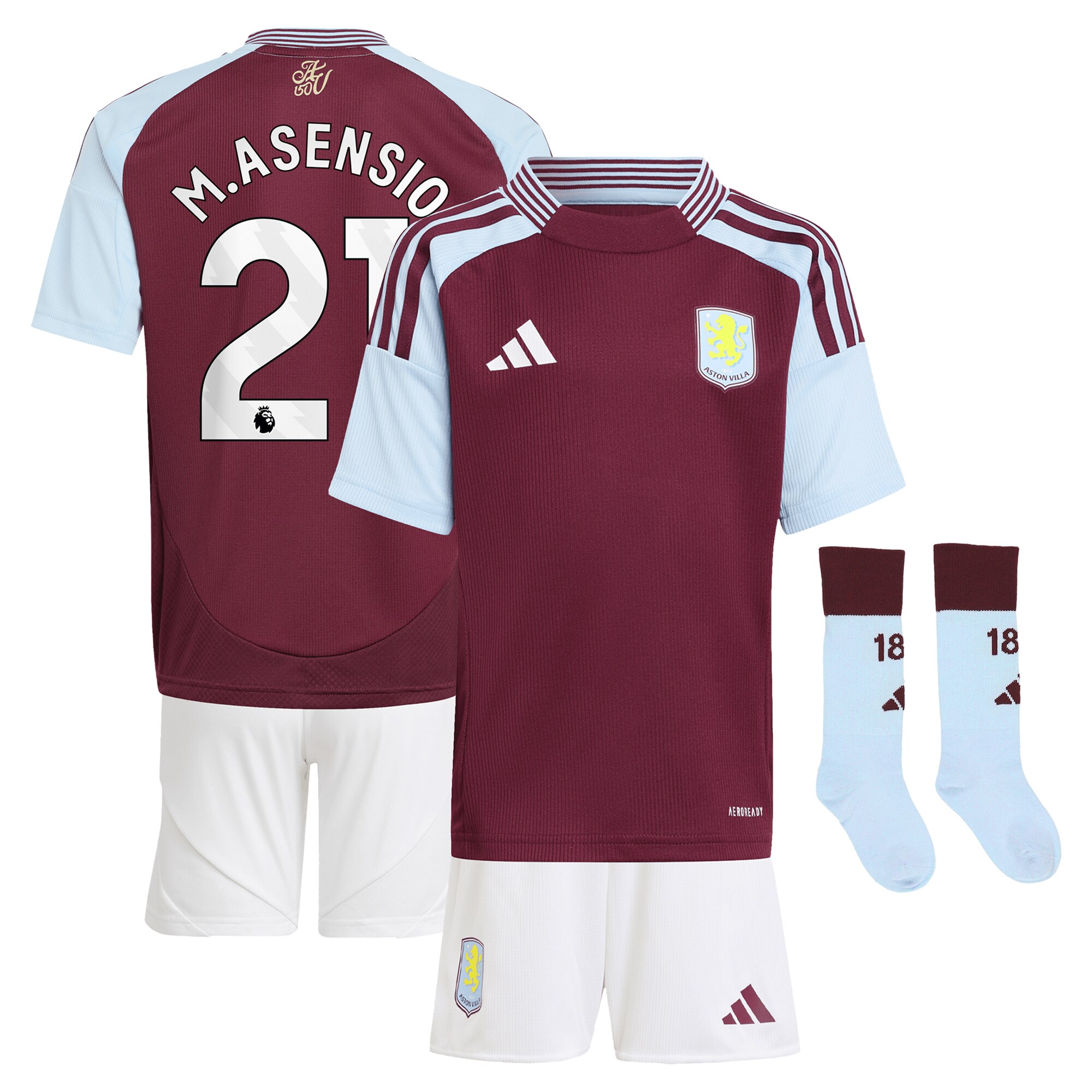 aston villa adidas home mini kit 2024-25 with m.asensio 21 printing Collection | Official Aston Villa Jerseys