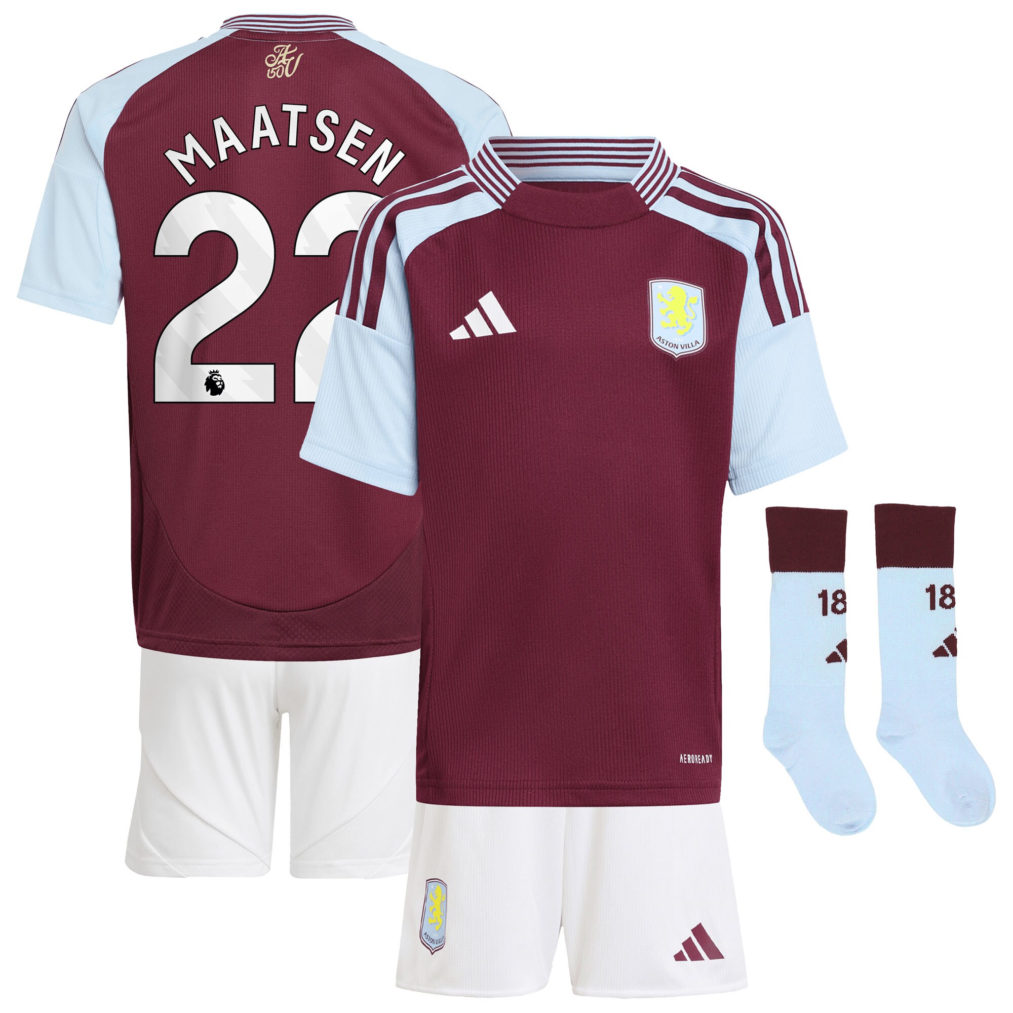 aston villa adidas home mini kit 2024-25 with maatsen 22 printing Collection | Official Aston Villa Jerseys