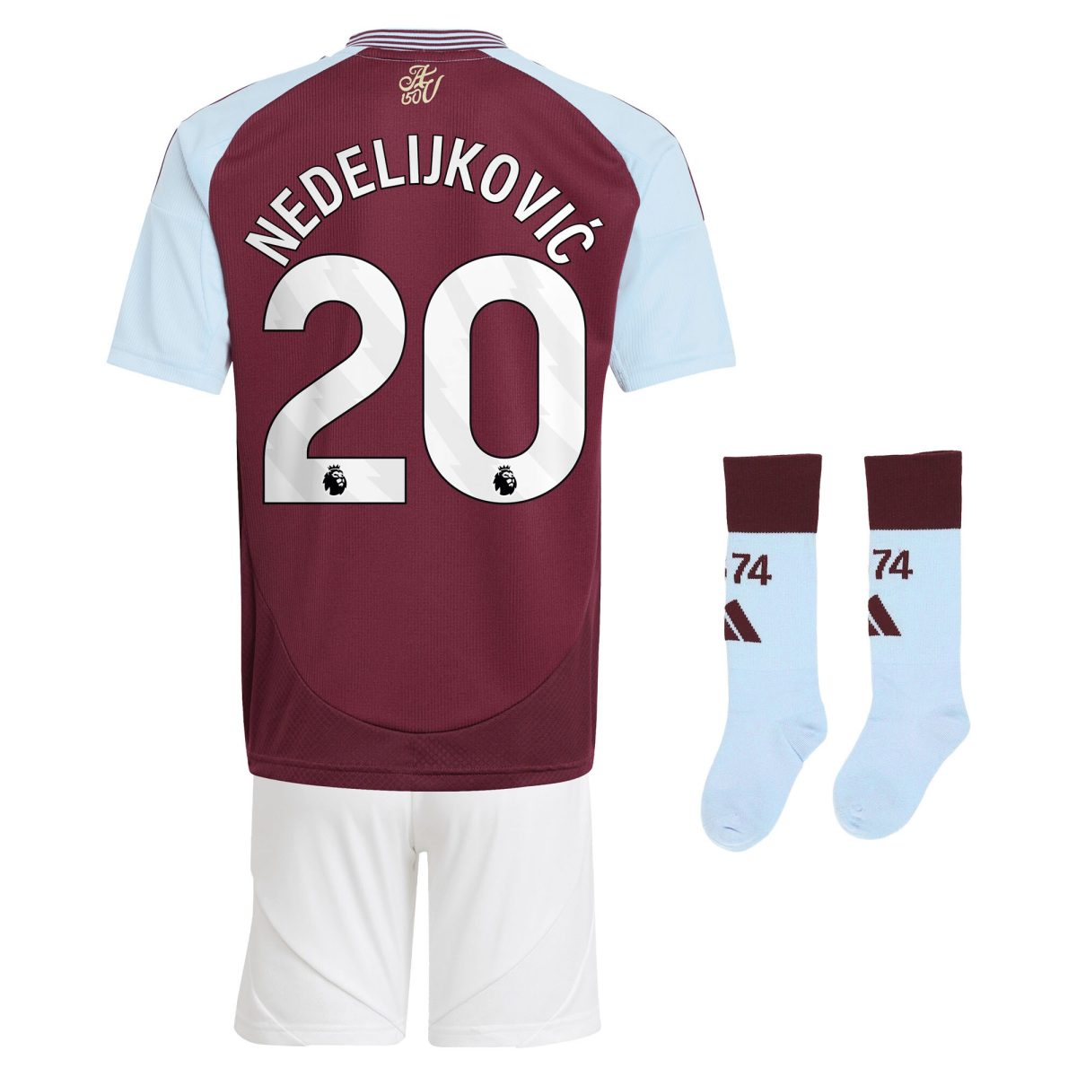 aston villa adidas home mini kit 2024-25 with nedeljković 20 printing Collection | Official Aston Villa Jerseys