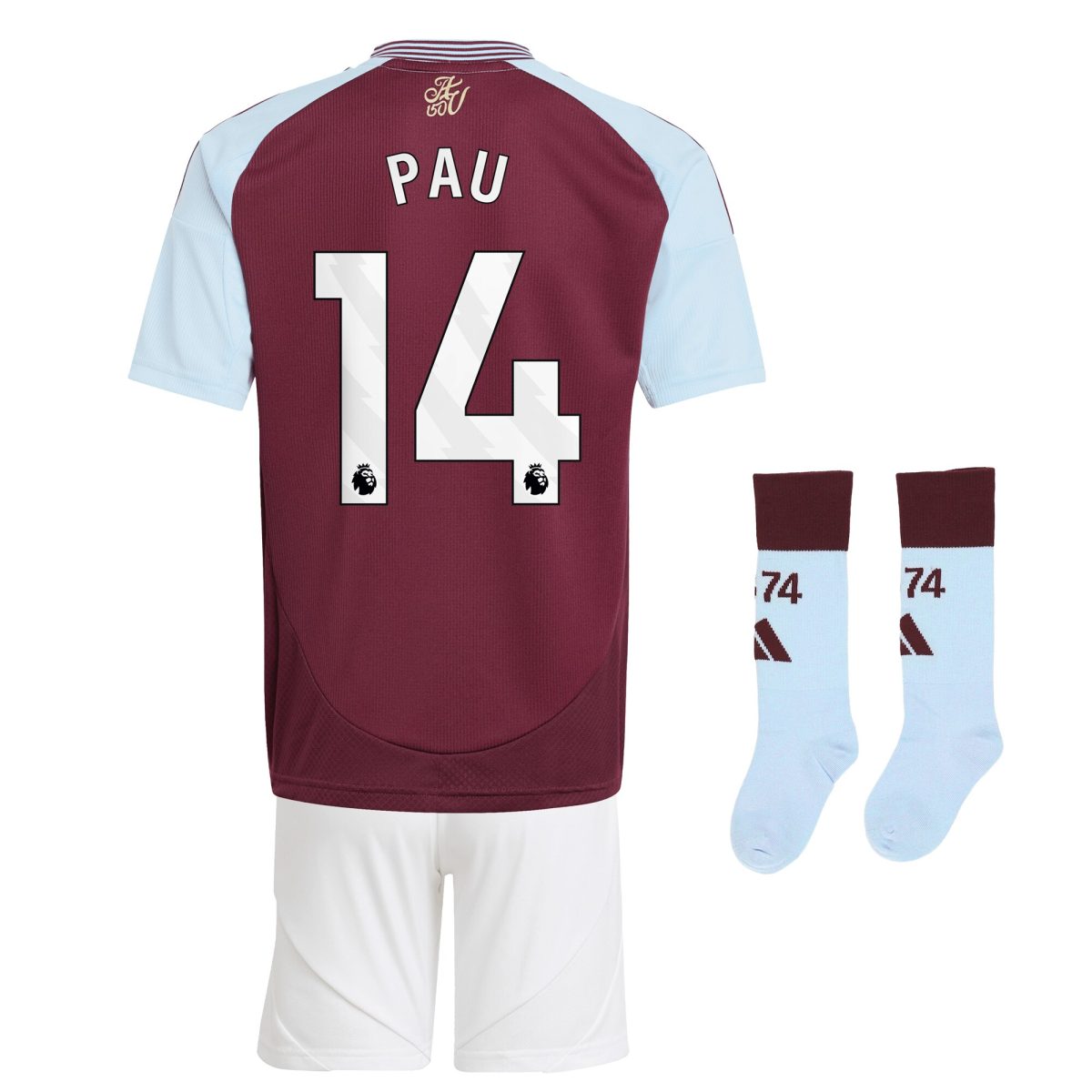 aston villa adidas home mini kit 2024-25 with pau 14 printing Collection | Official Aston Villa Jerseys
