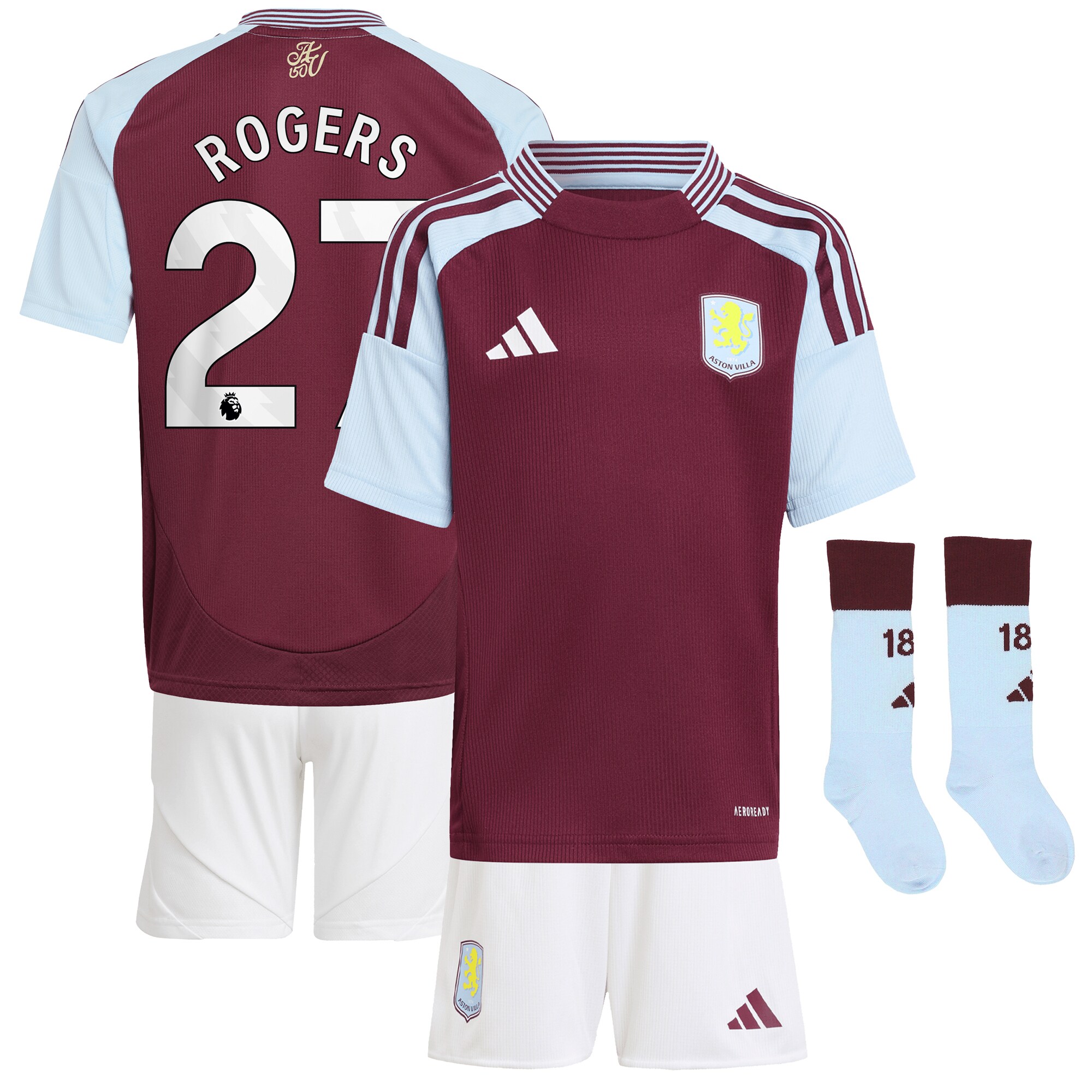 aston villa adidas home mini kit 2024-25 with rogers 27 printing Collection | Official Aston Villa Jerseys