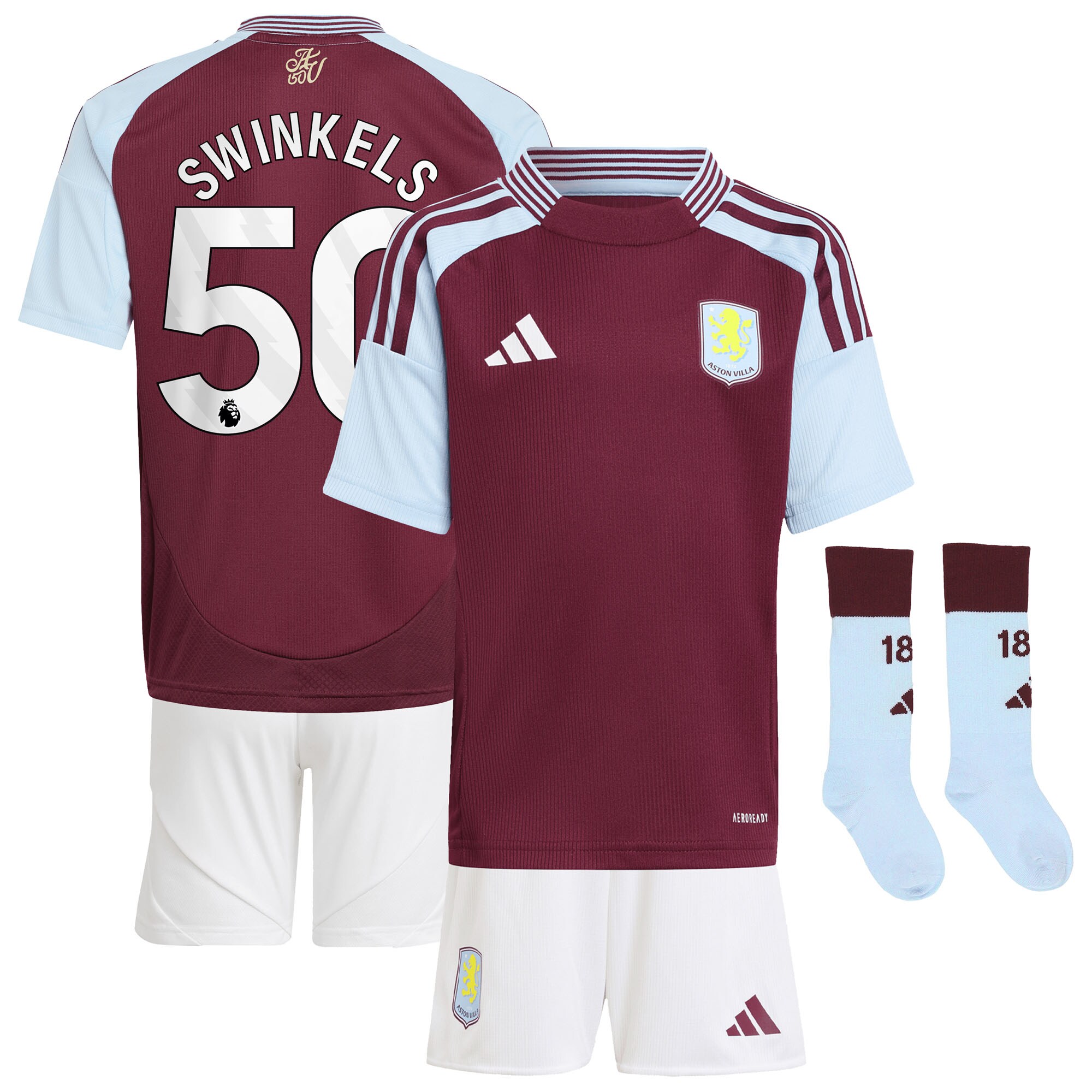 aston villa adidas home mini kit 2024-25 with swinkels 50 printing Collection | Official Aston Villa Jerseys