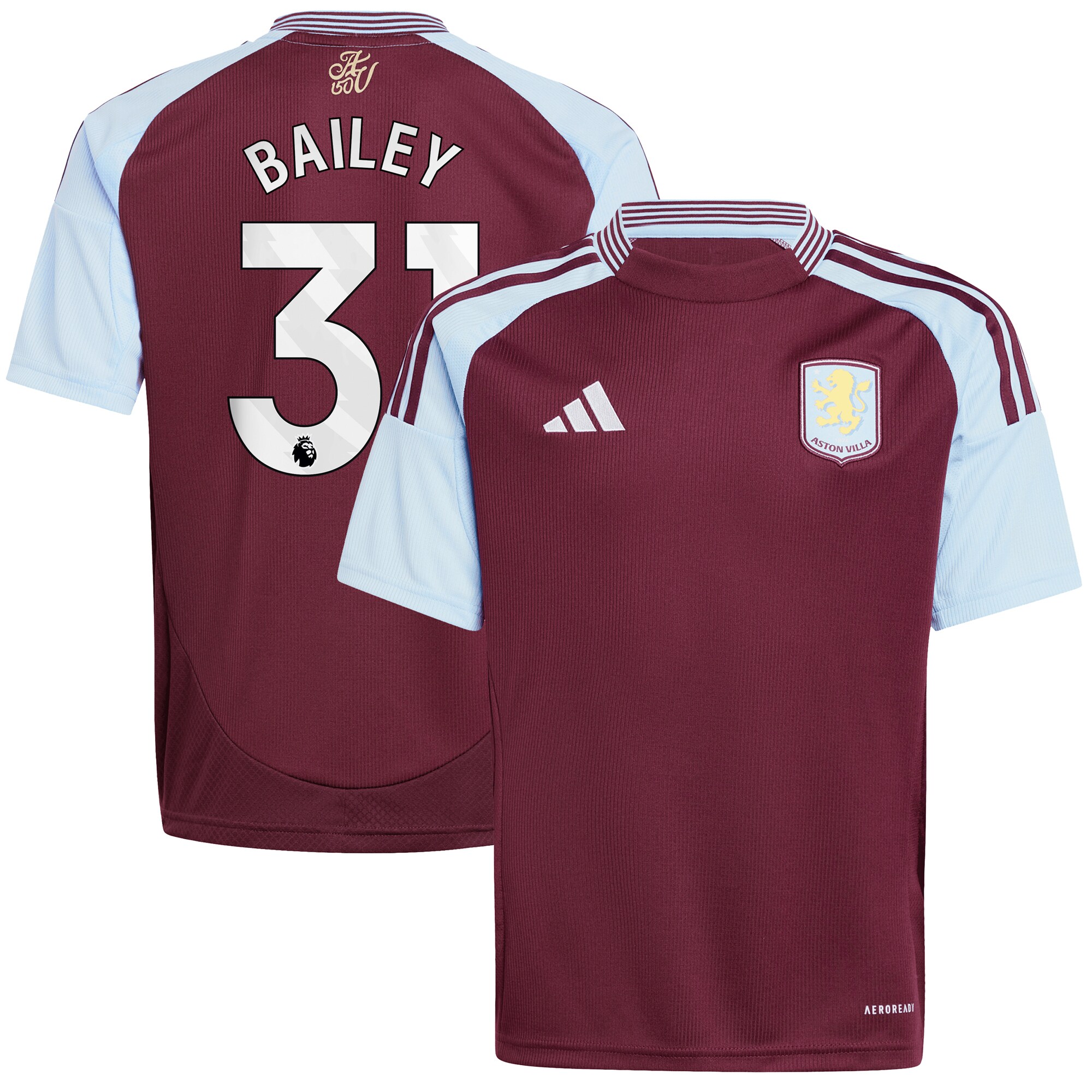 aston villa adidas home shirt 2024-25 – kids with bailey 31 printing Collection | Official Aston Villa Jerseys