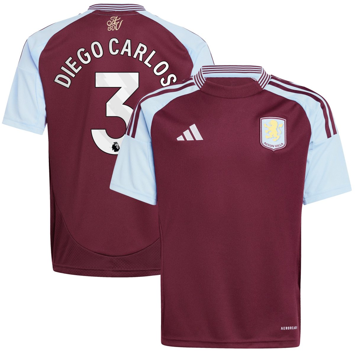 aston villa adidas home shirt 2024-25 – kids with diego carlos 3 printing Collection | Official Aston Villa Jerseys