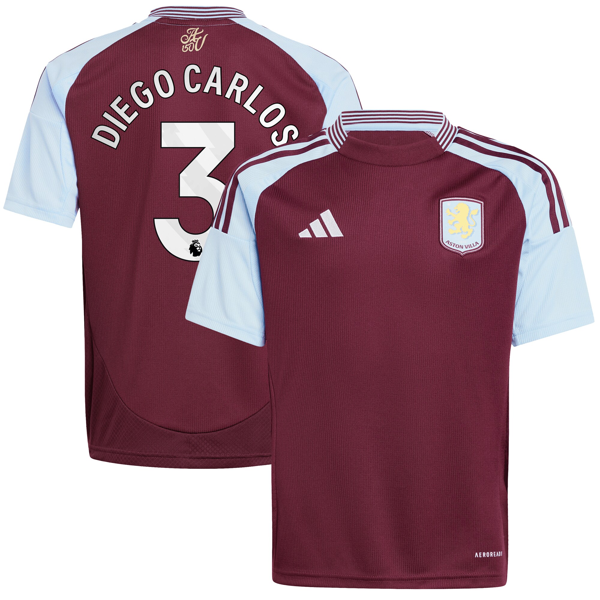 aston villa adidas home shirt 2024-25 – kids with diego carlos 3 printing Collection | Official Aston Villa Jerseys