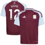 aston villa adidas home shirt 2024-25 – kids with digne 12 printing Collection | Official Aston Villa Jerseys