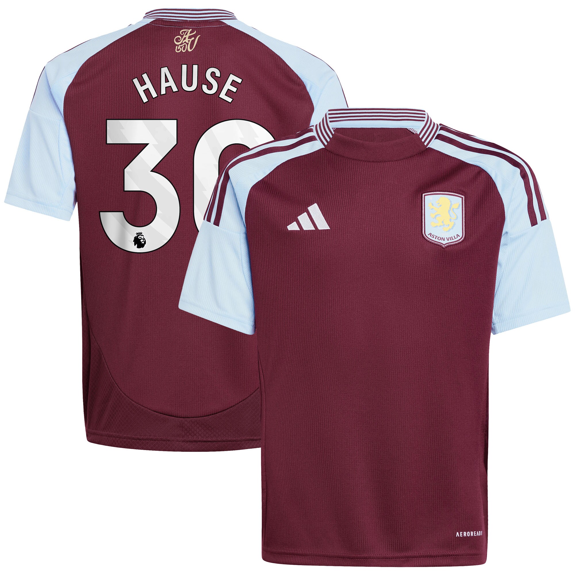 aston villa adidas home shirt 2024-25 – kids with hause 30 printing Collection | Official Aston Villa Jerseys