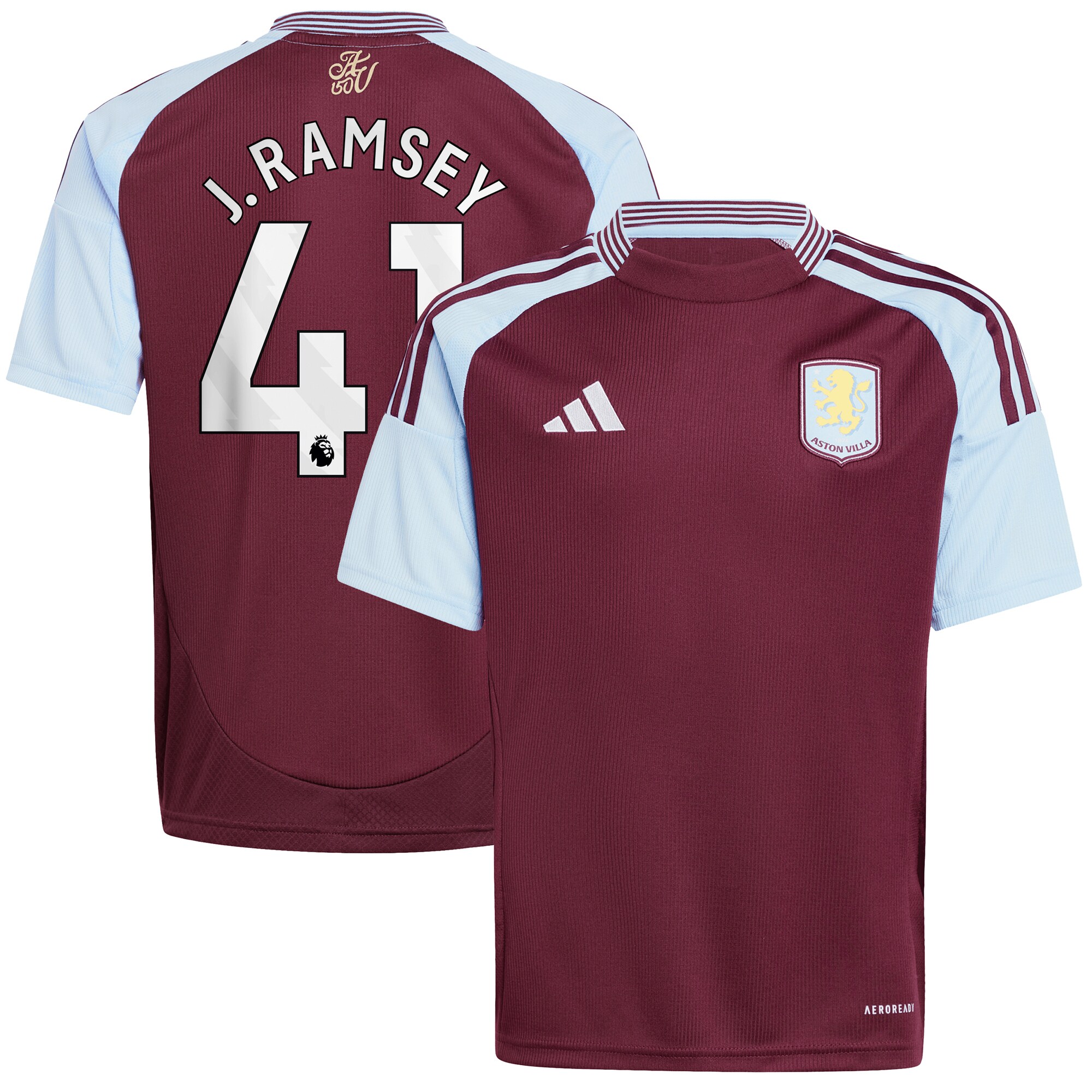 aston villa adidas home shirt 2024-25 – kids with j. ramsey 41 printing Collection | Official Aston Villa Jerseys