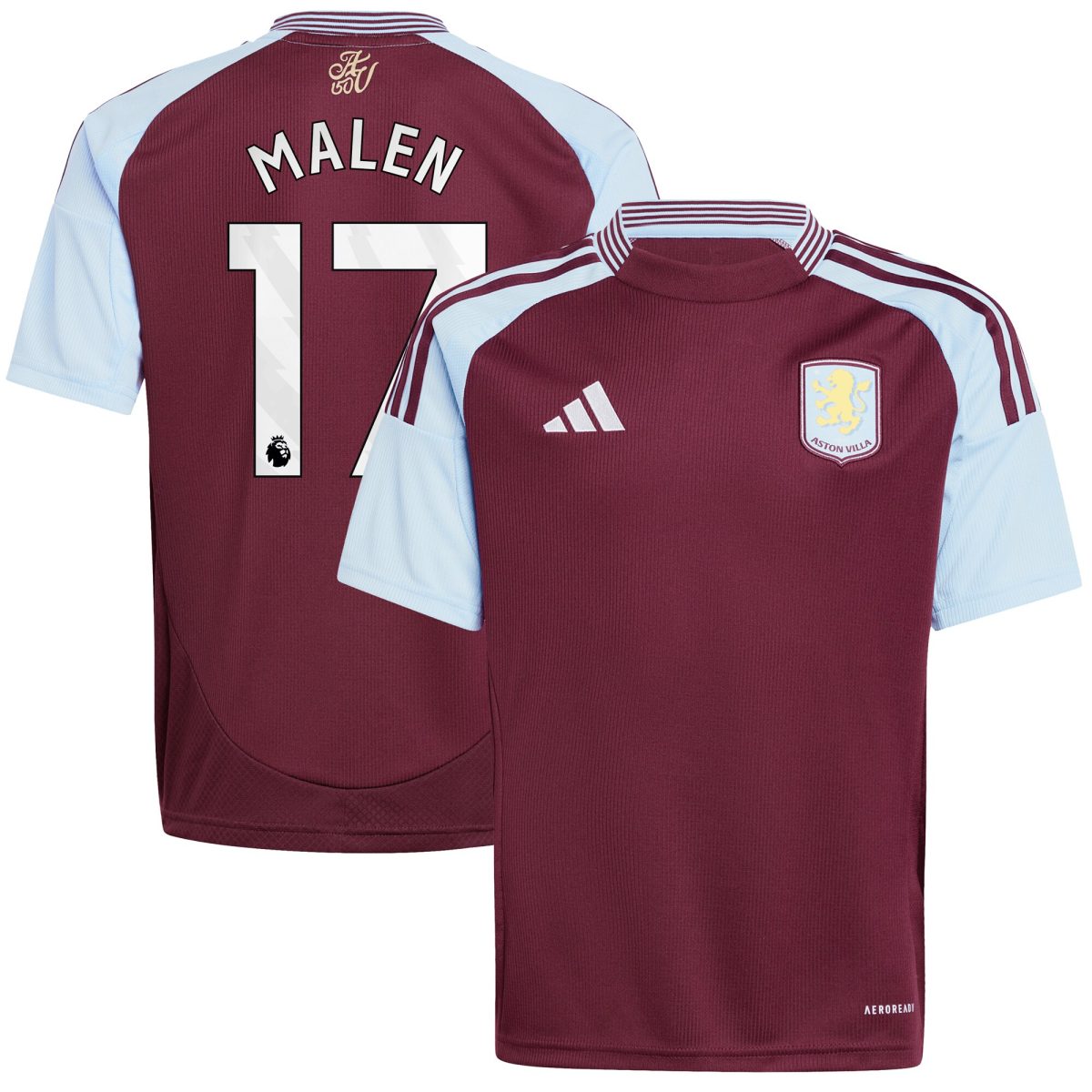 aston villa adidas home shirt 2024-25 – kids with malen 17 printing Collection | Official Aston Villa Jerseys