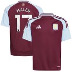 aston villa adidas home shirt 2024-25 – kids with malen 17 printing Collection | Official Aston Villa Jerseys
