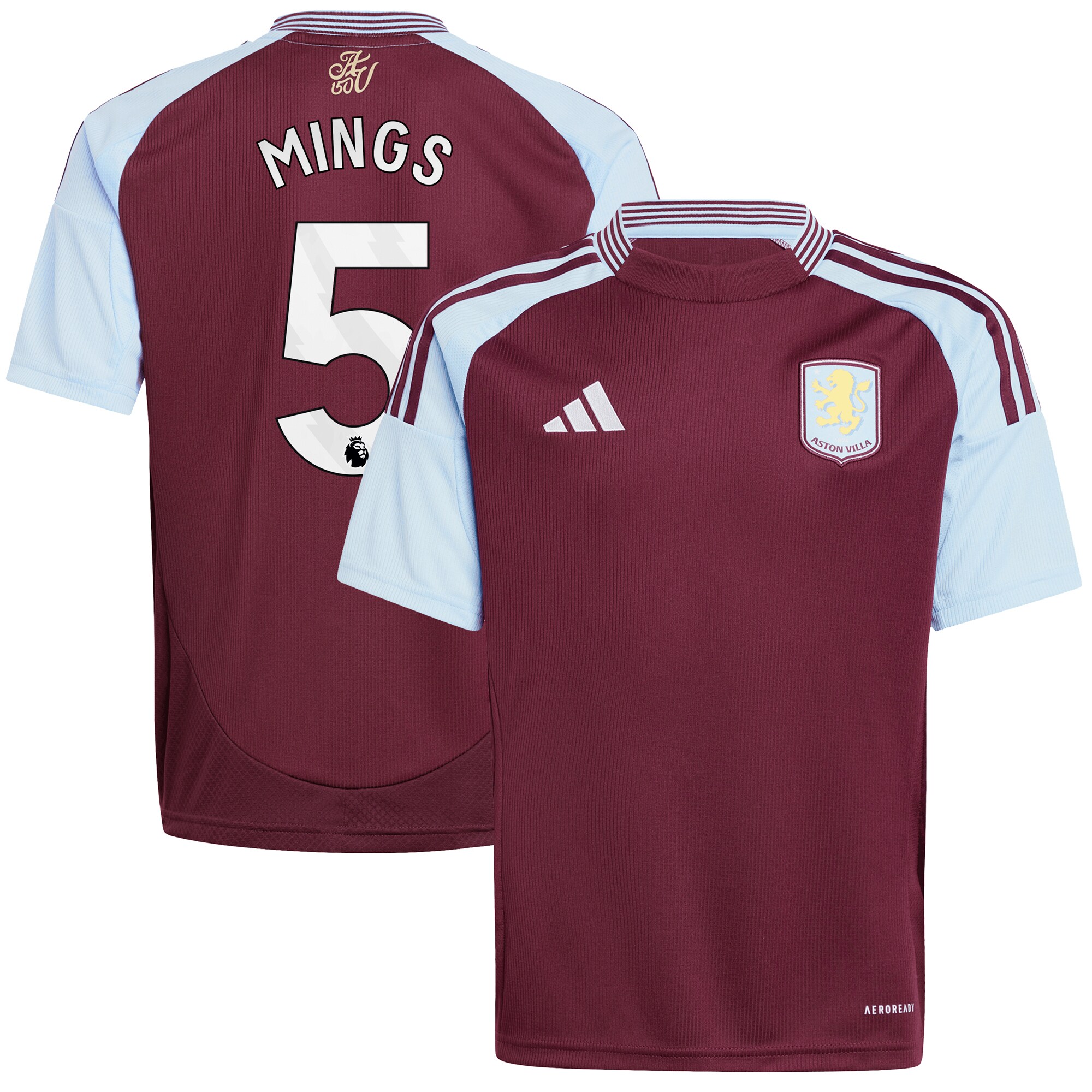 aston villa adidas home shirt 2024-25 – kids with mings 5 printing Collection | Official Aston Villa Jerseys