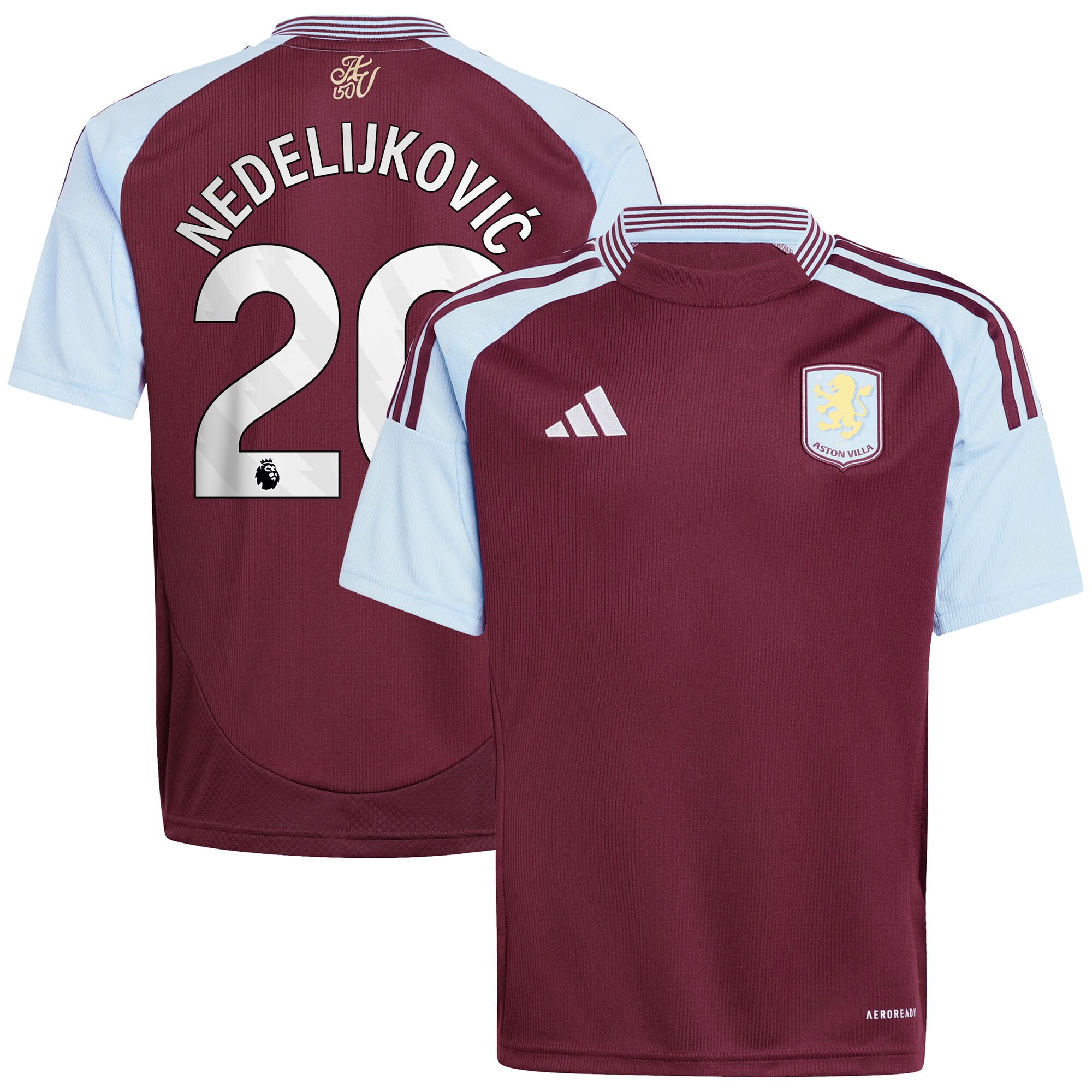 aston villa adidas home shirt 2024-25 – kids with nedeljković 20 printing Collection | Official Aston Villa Jerseys