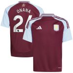 aston villa adidas home shirt 2024-25 – kids with onana 24 printing Collection | Official Aston Villa Jerseys
