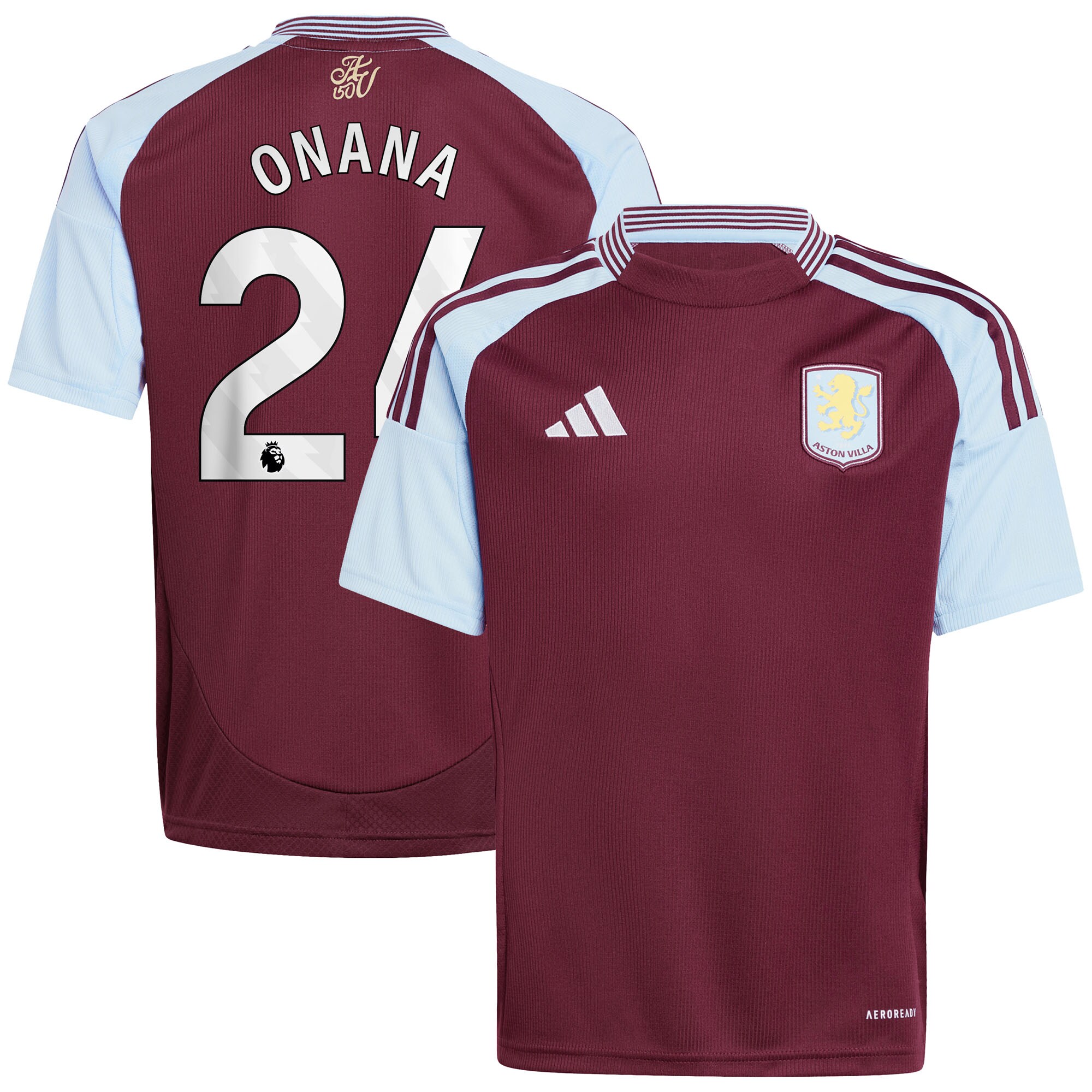 aston villa adidas home shirt 2024-25 – kids with onana 24 printing Collection | Official Aston Villa Jerseys