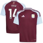 aston villa adidas home shirt 2024-25 – kids with pau 14 printing Collection | Official Aston Villa Jerseys