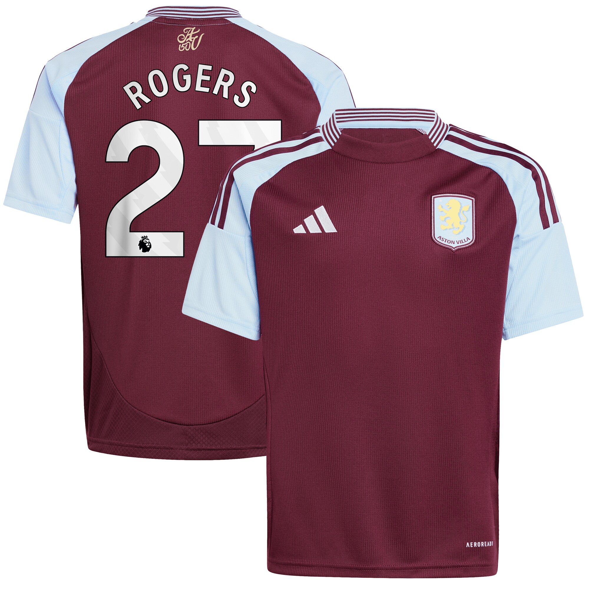 aston villa adidas home shirt 2024-25 – kids with rogers 27 printing Collection | Official Aston Villa Jerseys