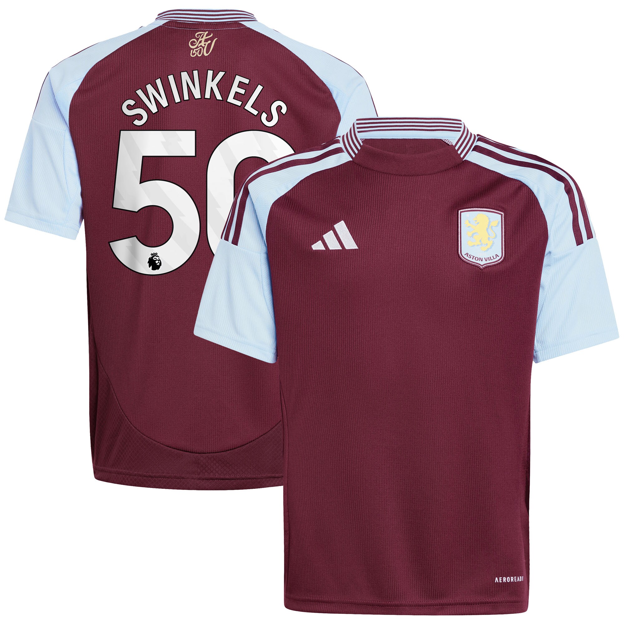 aston villa adidas home shirt 2024-25 – kids with swinkels 50 printing Collection | Official Aston Villa Jerseys