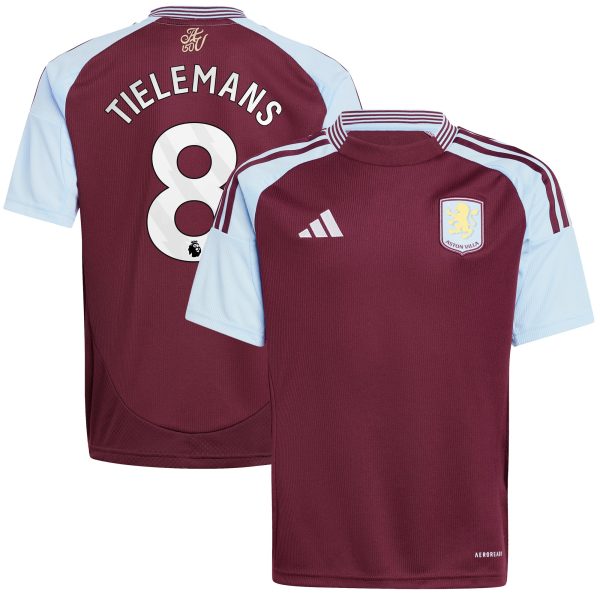 aston villa adidas home shirt 2024-25 – kids with tielemans 8 printing Collection | Official Aston Villa Jerseys
