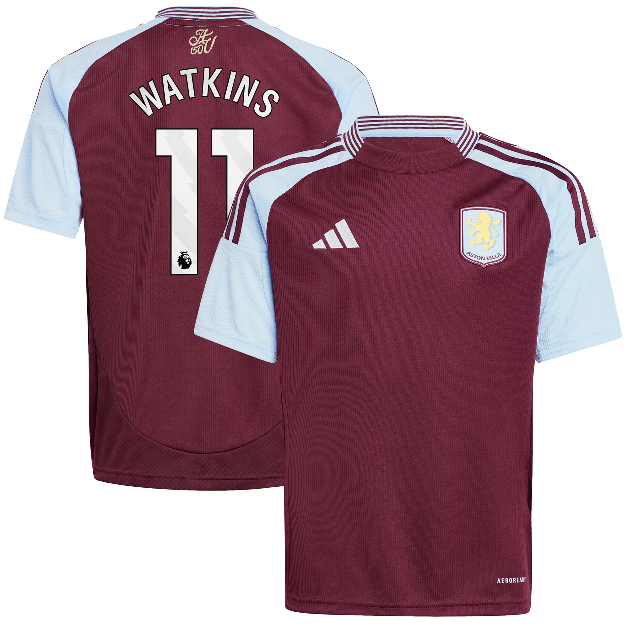 aston villa adidas home shirt 2024-25 – kids with watkins 11 printing Collection | Official Aston Villa Jerseys