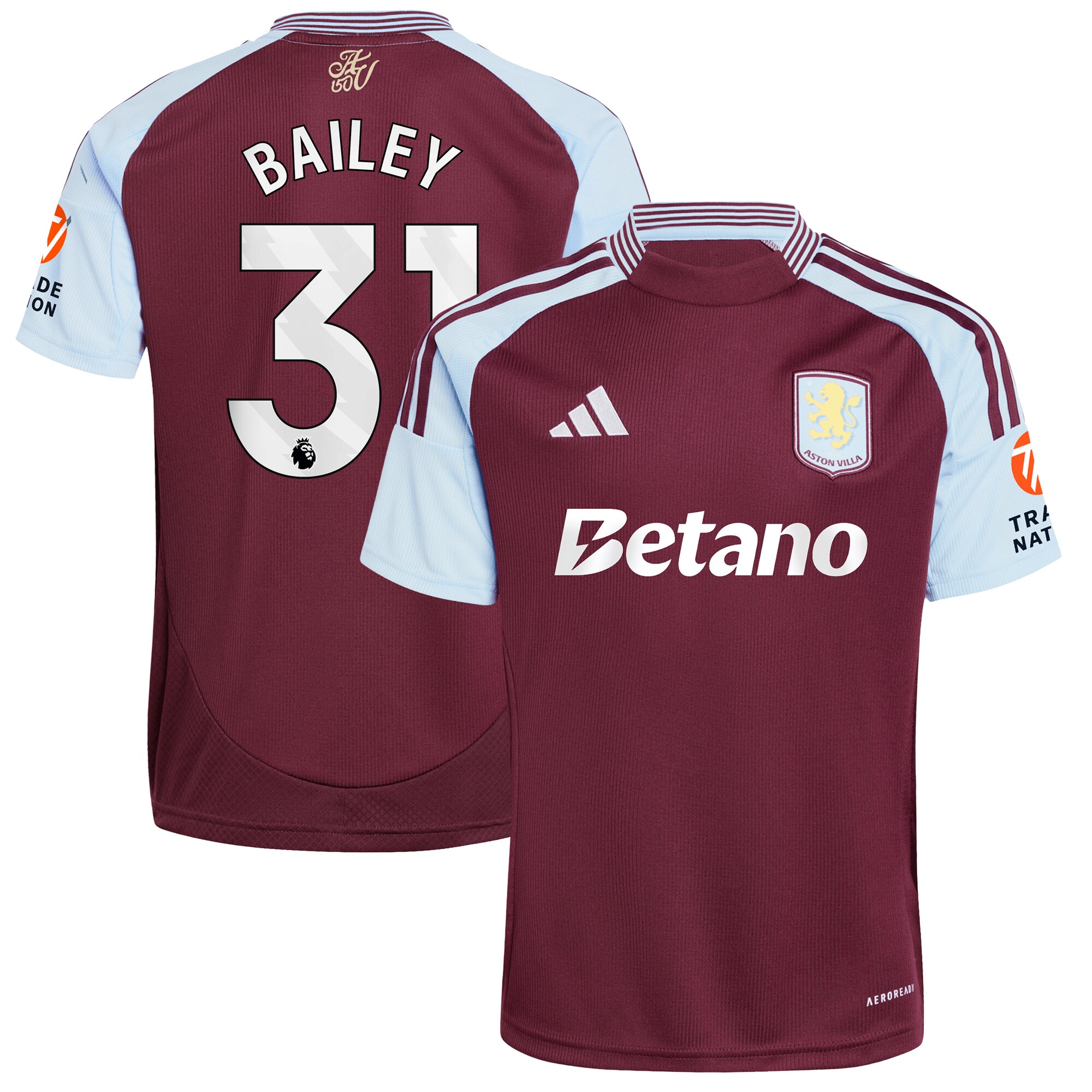 aston villa adidas home shirt 2024-25 with bailey 31 printing Collection | Official Aston Villa Jerseys