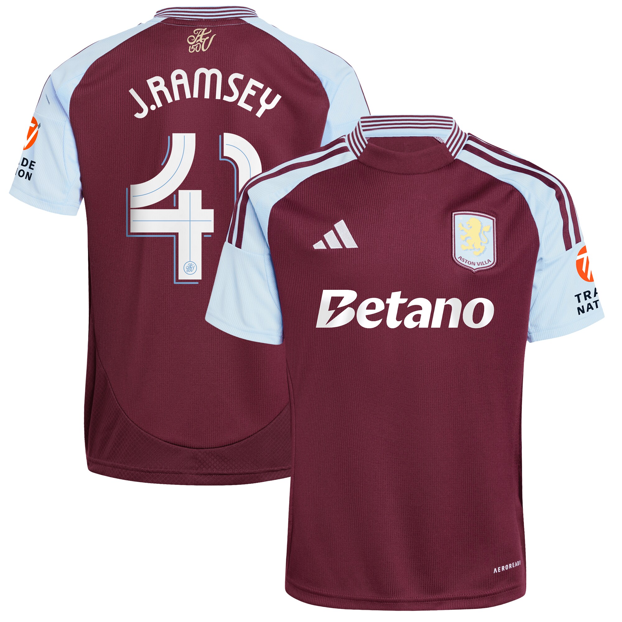 aston villa adidas home shirt 2024-25 with j. ramsey 41 cup printing Collection | Official Aston Villa Jerseys