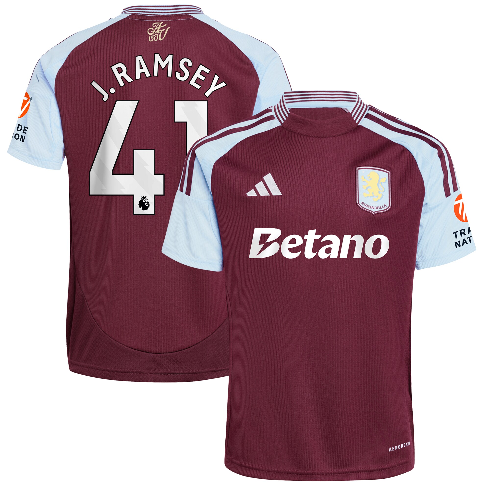 aston villa adidas home shirt 2024-25 with j. ramsey 41 printing Collection | Official Aston Villa Jerseys