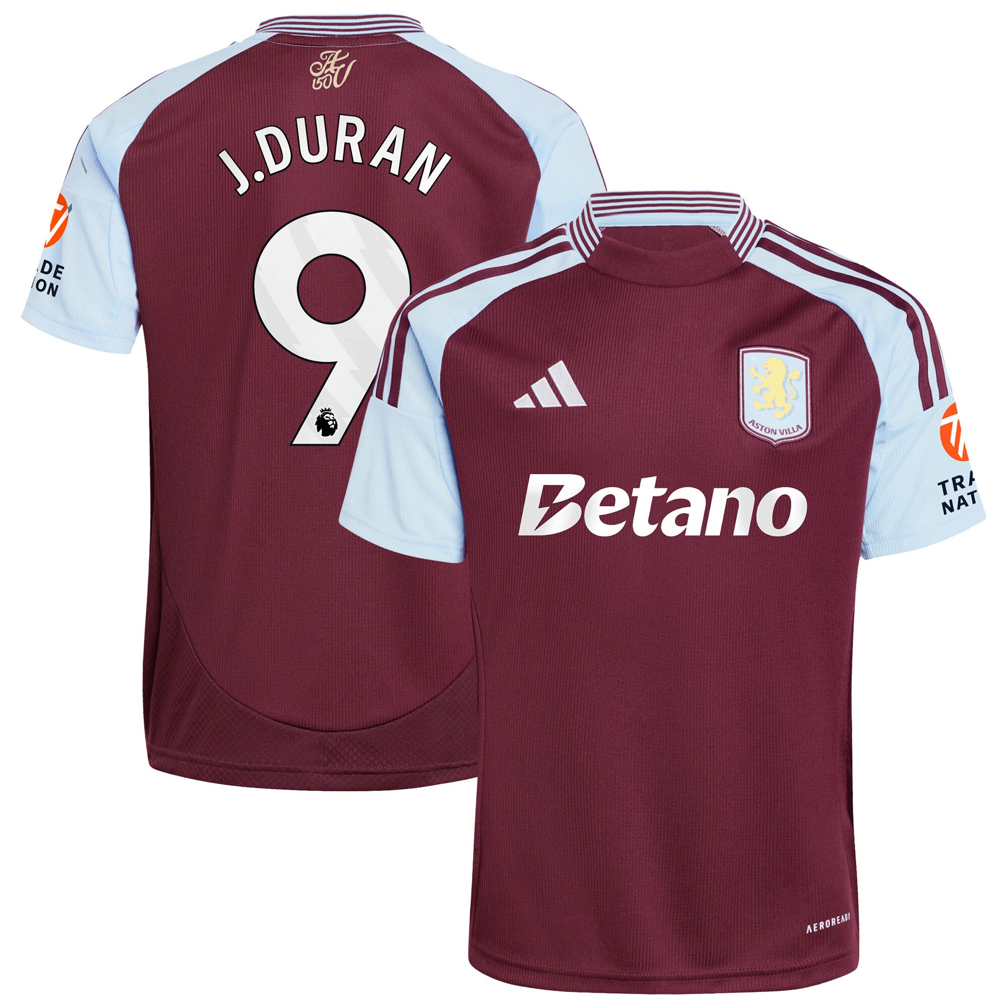 aston villa adidas home shirt 2024-25 with j.duran 9 printing Collection | Official Aston Villa Jerseys