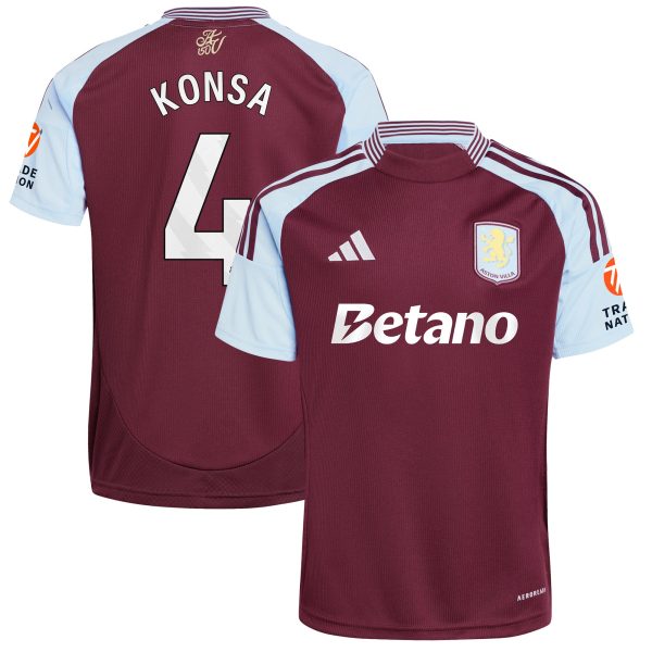 aston villa adidas home shirt 2024-25 with konsa 4 printing Collection | Official Aston Villa Jerseys