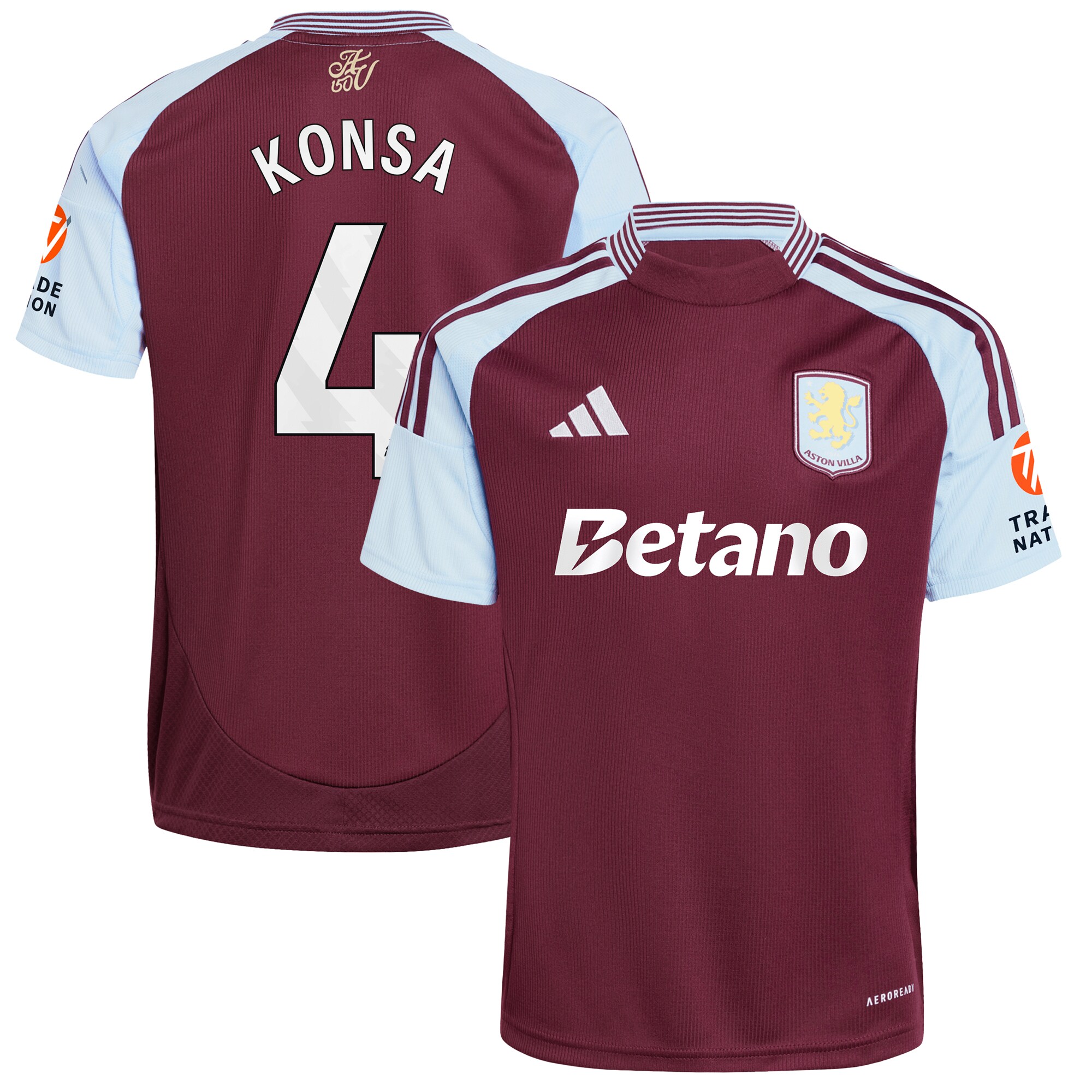 aston villa adidas home shirt 2024-25 with konsa 4 printing Collection | Official Aston Villa Jerseys