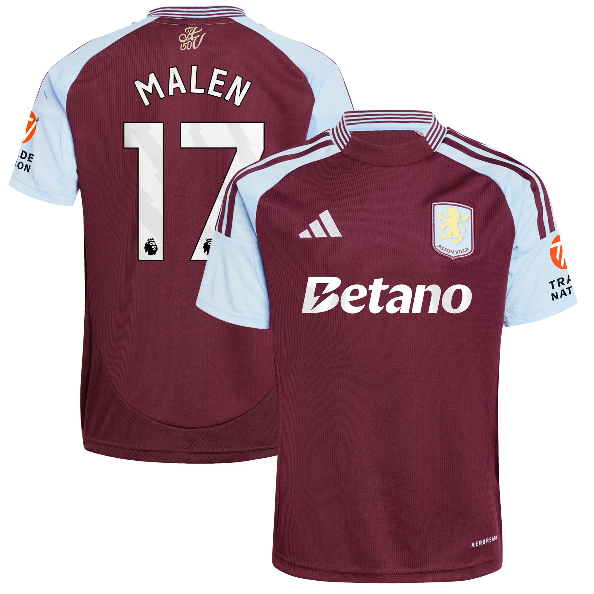 aston villa adidas home shirt 2024-25 with malen 17 printing Collection | Official Aston Villa Jerseys