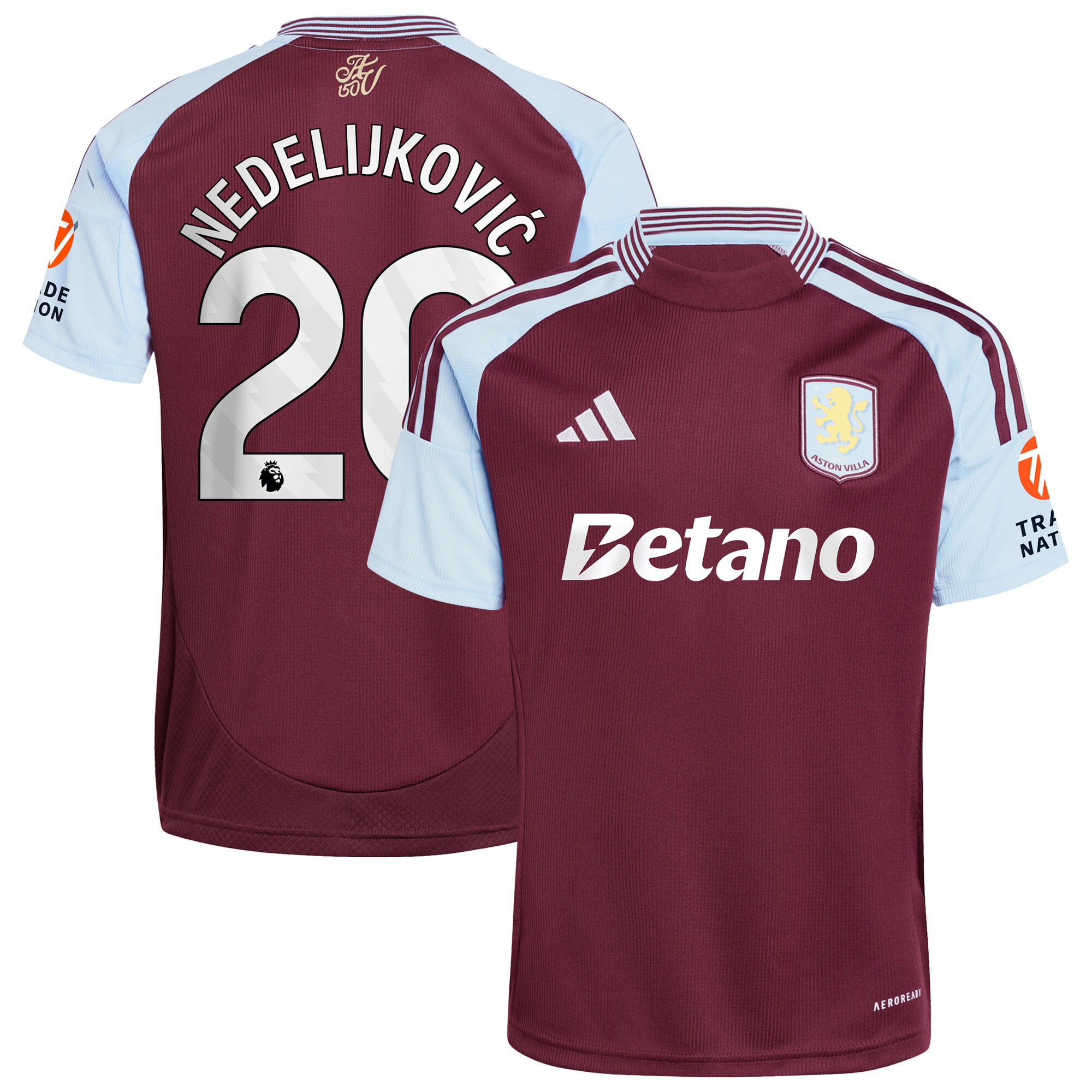 aston villa adidas home shirt 2024-25 with nedeljković 20 printing Collection | Official Aston Villa Jerseys
