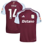 aston villa adidas home shirt 2024-25 with pau 14 printing Collection | Official Aston Villa Jerseys