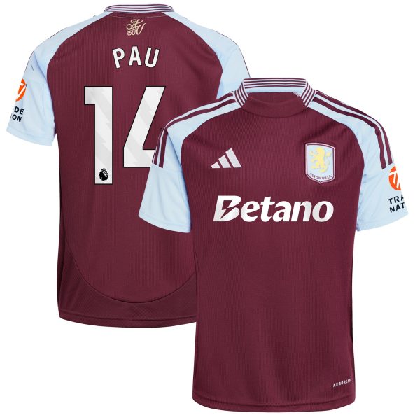 aston villa adidas home shirt 2024-25 with pau 14 printing Collection | Official Aston Villa Jerseys