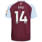 aston villa adidas home shirt 2024-25 with pau 14 printing Collection | Official Aston Villa Jerseys