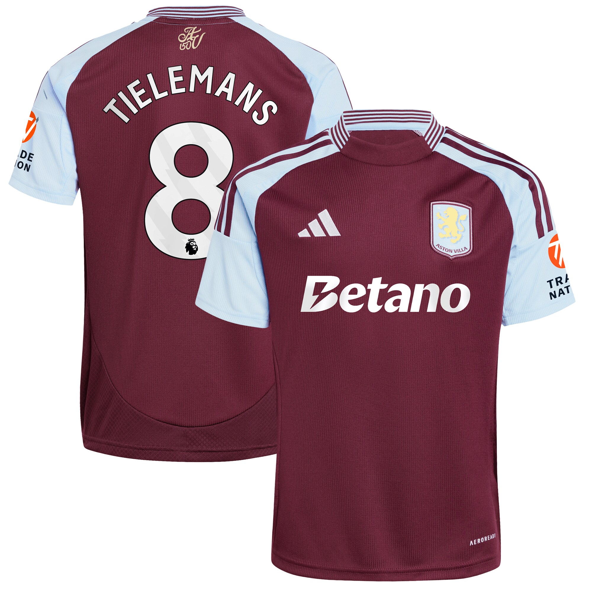 aston villa adidas home shirt 2024-25 with tielemans 8 printing Collection | Official Aston Villa Jerseys